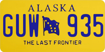 AK license plate GUW935