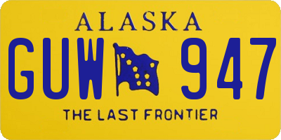 AK license plate GUW947