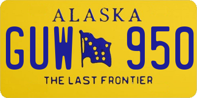 AK license plate GUW950