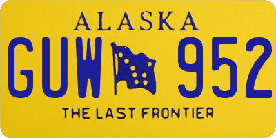 AK license plate GUW952