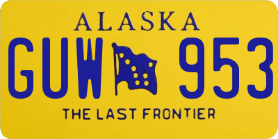 AK license plate GUW953