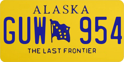 AK license plate GUW954