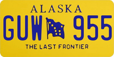 AK license plate GUW955
