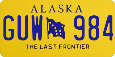 AK license plate GUW984
