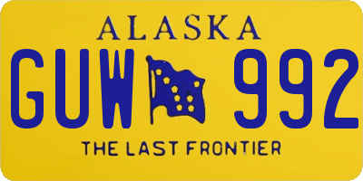 AK license plate GUW992
