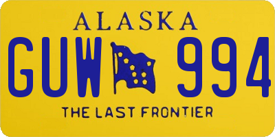 AK license plate GUW994