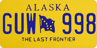 AK license plate GUW998