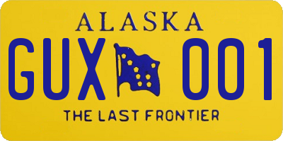 AK license plate GUX001