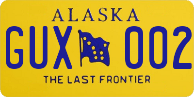 AK license plate GUX002
