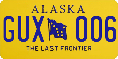 AK license plate GUX006