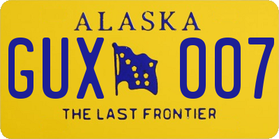 AK license plate GUX007