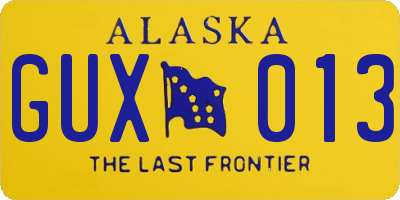 AK license plate GUX013