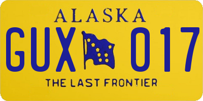 AK license plate GUX017
