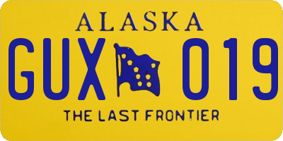 AK license plate GUX019