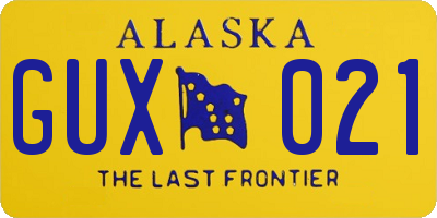 AK license plate GUX021