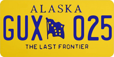 AK license plate GUX025