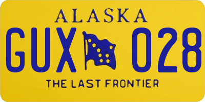 AK license plate GUX028