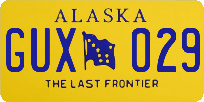 AK license plate GUX029