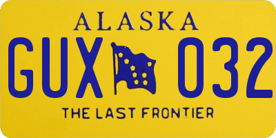 AK license plate GUX032