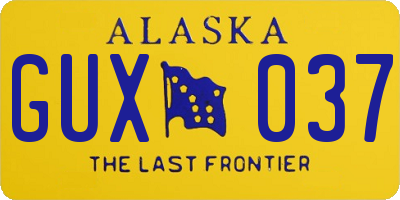 AK license plate GUX037