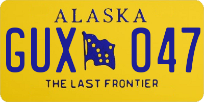 AK license plate GUX047