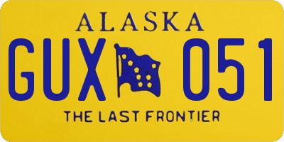 AK license plate GUX051