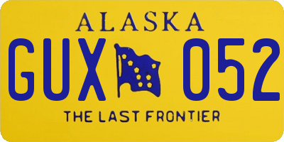 AK license plate GUX052