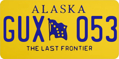 AK license plate GUX053