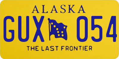 AK license plate GUX054