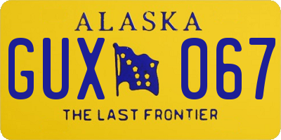 AK license plate GUX067