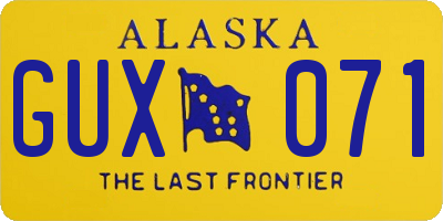 AK license plate GUX071