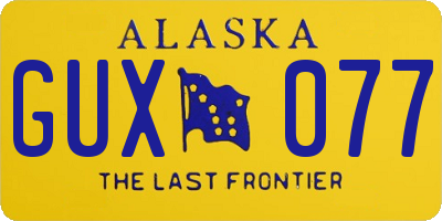 AK license plate GUX077