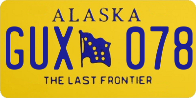 AK license plate GUX078