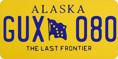 AK license plate GUX080