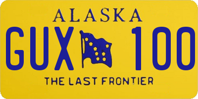 AK license plate GUX100