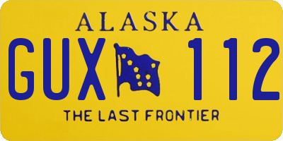 AK license plate GUX112