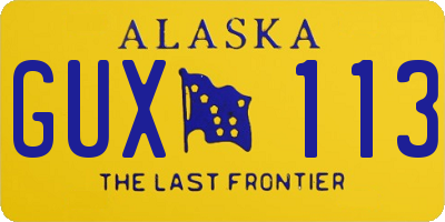 AK license plate GUX113
