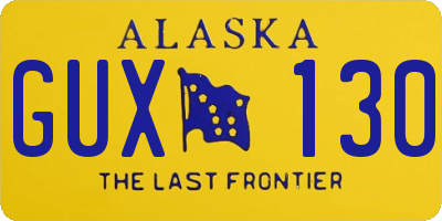 AK license plate GUX130