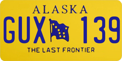 AK license plate GUX139