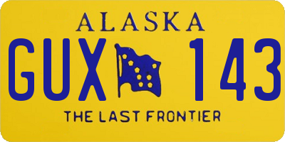 AK license plate GUX143