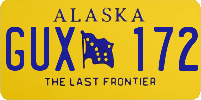 AK license plate GUX172