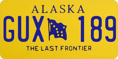 AK license plate GUX189
