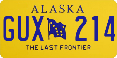 AK license plate GUX214