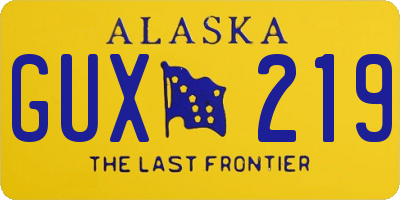 AK license plate GUX219