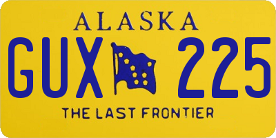 AK license plate GUX225
