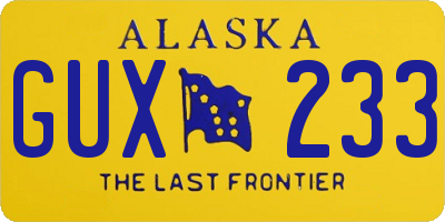 AK license plate GUX233