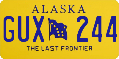AK license plate GUX244