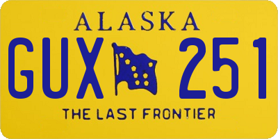 AK license plate GUX251