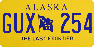 AK license plate GUX254