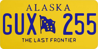 AK license plate GUX255